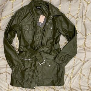 Khaki belted jacket